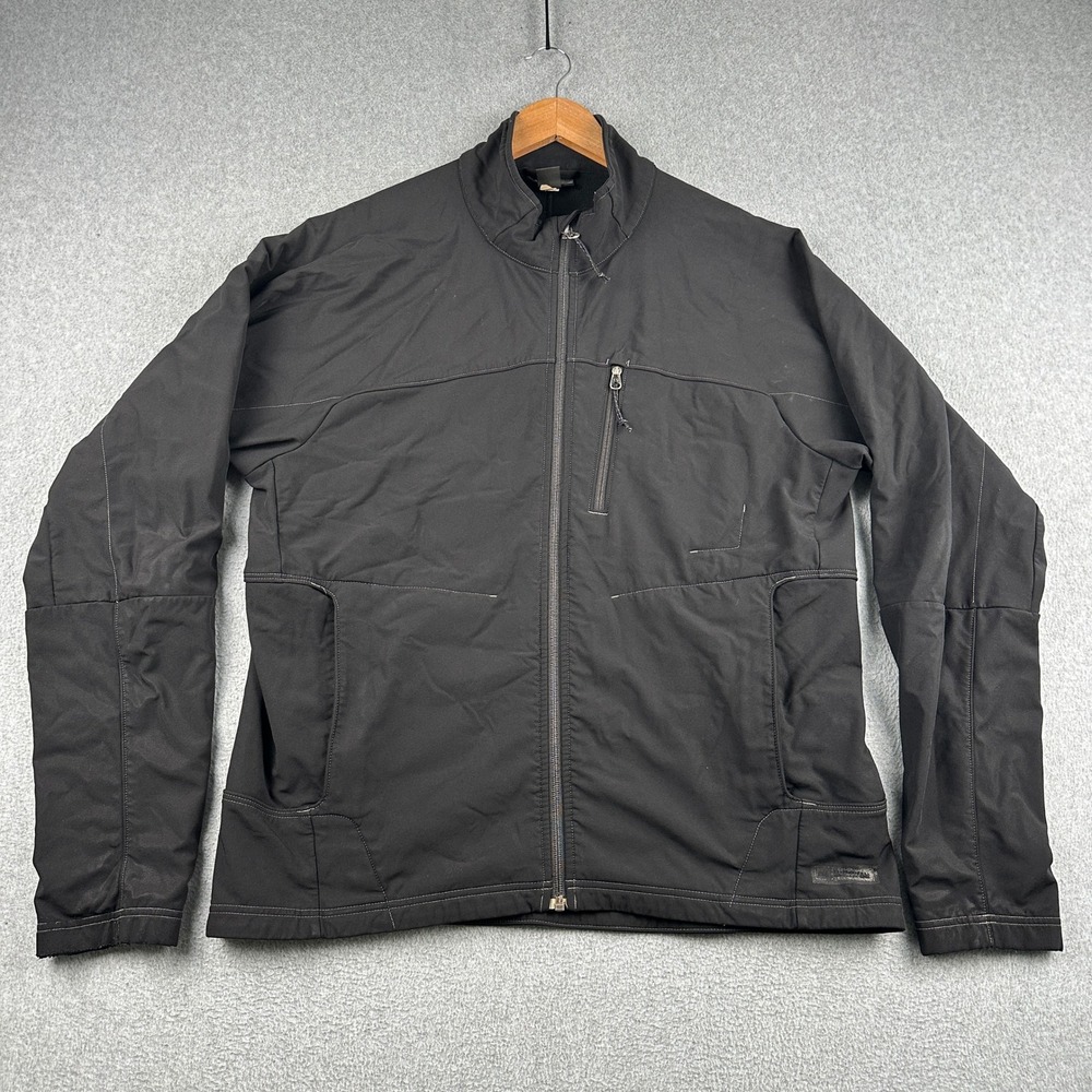 REI Jacket Mens XL Softshell Black Full Zip Fleece Lined Outdoor 746587